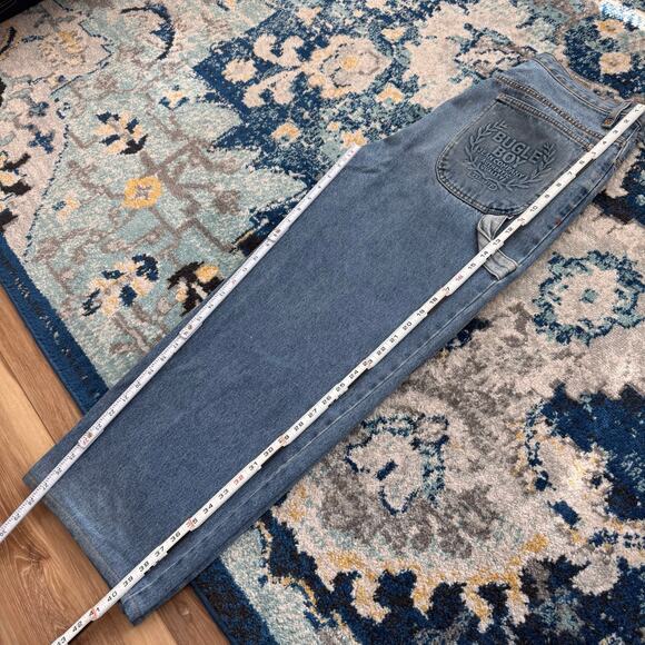 Y2k Bugle Boy Light Wash Washed Baggy Denim Crop Jeans 35x28 - Picture 6 of 6